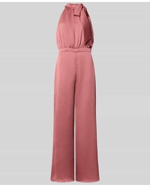 Swing Jumpsuit mit Schluppe und rückseitigem Knopfverschluss - Pink