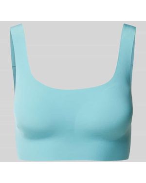 Sloggi Bustier mit Label-Print Modell 'ZERO FEEL 2.0' - Blau