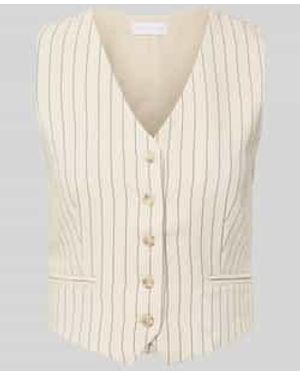 LeGer By Lena Gercke Gilet Met Paspelzakken En V-hals - Naturel