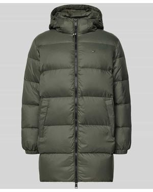 Tommy Hilfiger Regular Fit Daunenmantel mit Logo-Stitching - Grün