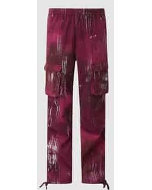 Sean John Baggy Fit Cargobroek Van Katoen, Model 'Script Logo Scratch' - Rood