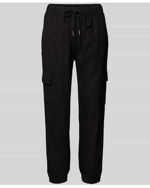 Freequent Tapered Fit Leinenhose mit Cargotaschen Modell 'Lava' - Schwarz