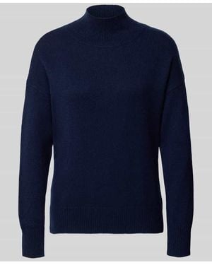 0039 Italy Strickpullover aus Kaschmir-Mix mit Woll-Anteil Modell 'Nina' - Blau