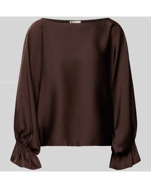 VM VERA MONT Blusenshirt aus Satin mit Volantärmeln - Braun