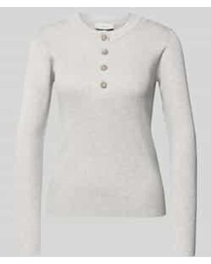 Copenhagen Muse Gebreide Pullover Van Viscosemix Met Knoopsluiting - Grijs