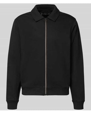 Guess Regular Fit Sweatjacke aus elastischem Baumwoll-Mix - Schwarz