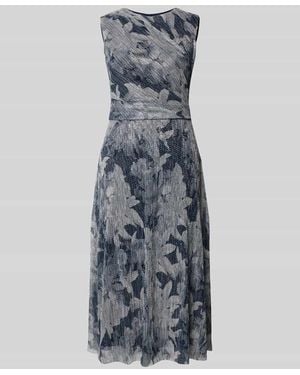 Swing Midikleid mit floralem Allover-Print - Blau