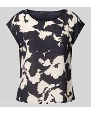 Comma, T-shirt Van Viscosemix Met Ronde Hals - Blauw