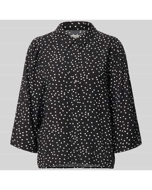 Lolly's Laundry Regular Fit Bluse aus Viskose mit 3/4-Arm Modell 'Bono' - Schwarz