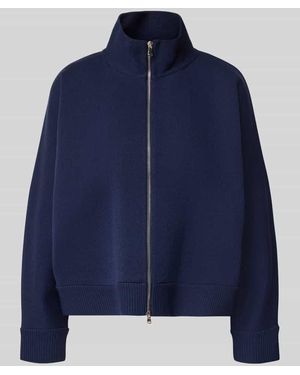Windsor. Relaxed Fit Jacke in Strick-Optik mit Stehkragen - Blau