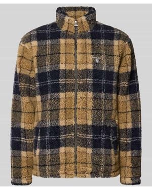 Barbour Regular Fit Fleecejacke mit Allover-Muster - Natur