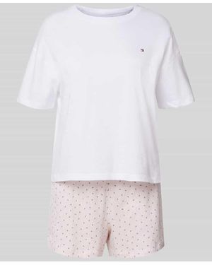 Tommy Hilfiger Pyjama mit Logo-Stitching - Weiß