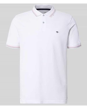 Fynch-Hatton Regular Fit Poloshirt mit Label-Stitching - Weiß