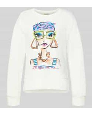 Milano Italy Regular Fit Sweatshirt Met Motiefprint - Wit