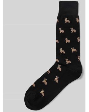 Paul Smith Socken mit gerippten Bündchen Modell 'IRWIN BULLDOG' - Schwarz