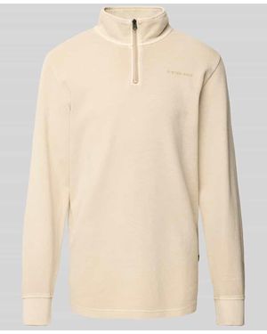 G-Star Sweatshirt mit Stehkragen - Natur