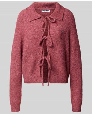 Review Strickjacke mit Woll-Anteil - Rot