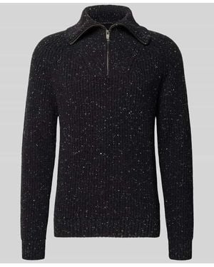 ARMEDANGELS Regular Fit Pullover aus Baumwoll-Woll-Mix Modell 'TWEED' - Blau