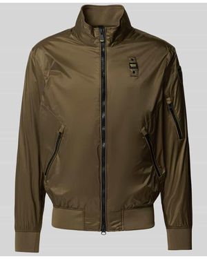 Blauer Usa Bomberjacke mit Reißverschlusstaschen Modell 'BRAHMS' - Grün