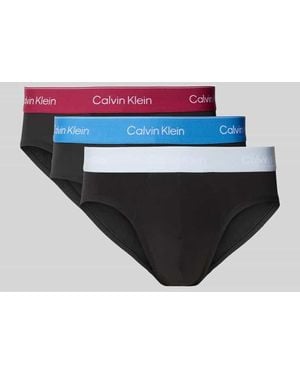 Calvin Klein Slip aus Baumwoll-Mix im 3er-Pack Modell 'HIP BRIEF' - Blau