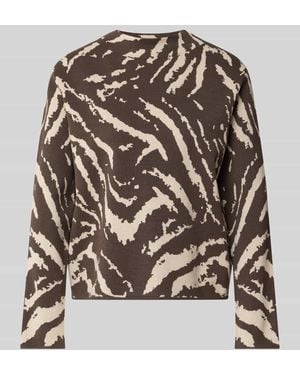 Comma, Strickpullover aus Viskose-Mix im Allover-Look - Grau