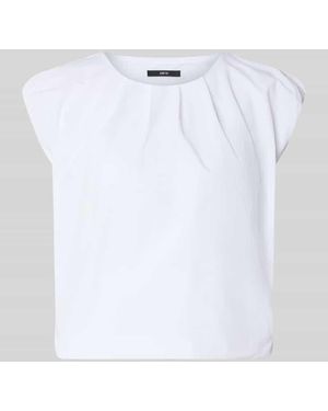 Zero T-Shirt mit Rundhalsausschnitt und Drapierungen - Weiß