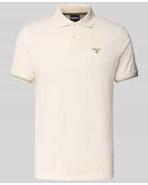 Barbour Tailored Fit Poloshirt Van Puur Katoen - Naturel