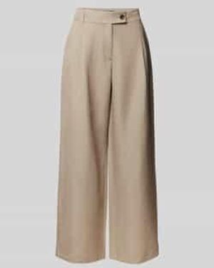 S.oliver Relaxed Fit Wijde Broek Van Een Mix Van Viscose En Linnen - Naturel
