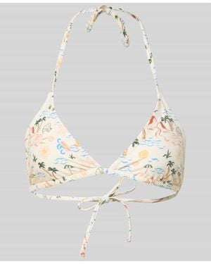 Jake*s Bikini-Oberteil mit Allover-Animal-Print - Weiß