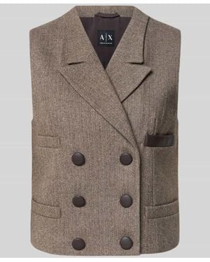 ARMANI EXCHANGE Regular Fit Weste mit Reverskragen - Braun