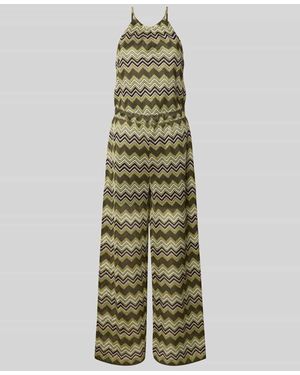 Comma, Jumpsuit mit Strukturmuster - Grün