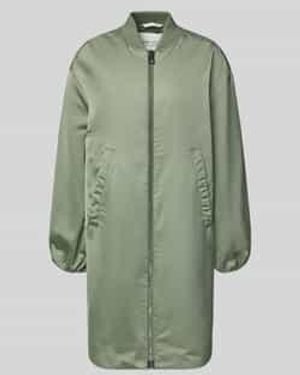 Marc O' Polo Regular Fit Blouson-Lange Jas Met College-Kraag - Groen