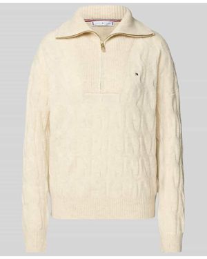 Tommy Hilfiger Regular Fit Strickpullover aus reiner Wolle - Natur