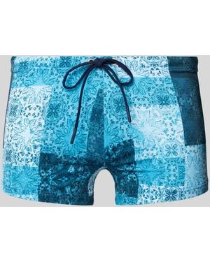 Hom Zwembroek Met All-over Motief - Blauw