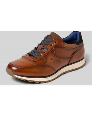 Bugatti Sneaker aus Leder mit Label-Detail Modell 'Cirino' - Braun