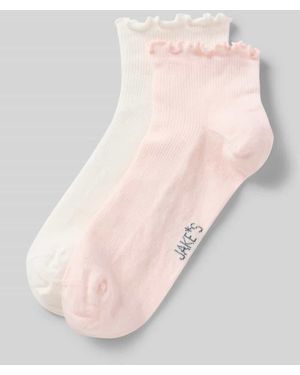Jake*s Socken mit Label-Print - Pink