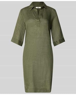 0039 Italy Knielanges Leinenkleid Modell 'DERRY' - Grün