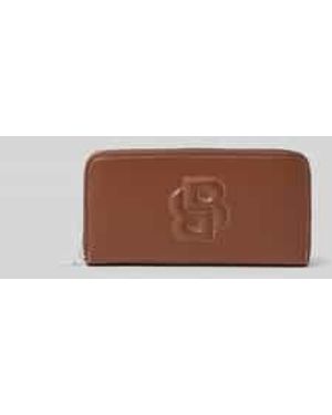 BOSS Portemonnee Met Stitchingdetail - Bruin