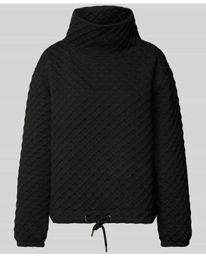 MORE&MORE Sweatshirt mit Stehkragen Modell 'Wabe' - Schwarz