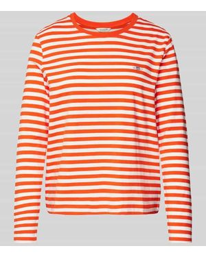 GANT Longsleeve mit Label-Stitching - Orange