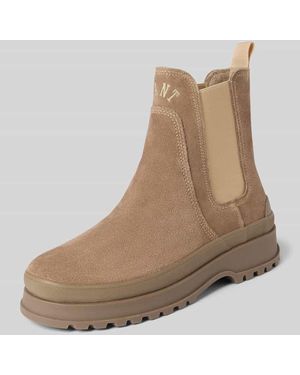 GANT Chelsea Boots aus Leder-Mix Modell 'Wintly' - Natur