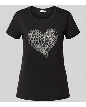 Liu Jo T-Shirt mit Ziersteinbesatz - Schwarz