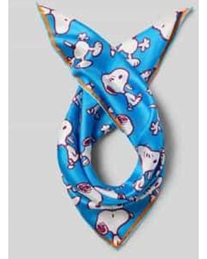 Codello Zijden Sjaal Met All-Over Motief - Blauw