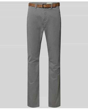 Tom Tailor Slim Fit Chino mit Gürtel - Grau