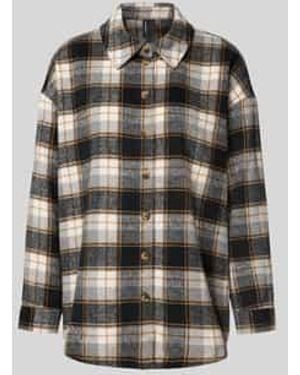 Vero Moda Regular Fit Overhemdblouse Met Ruitmotief, Model 'Naya' - Grijs