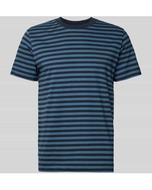 Marc O' Polo Regular Fit T-Shirt aus reiner Baumwolle mit Streifenmuster - Blau
