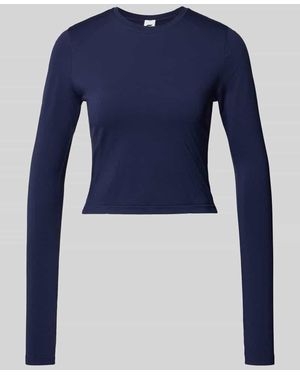 Fabletics Slim Fit Longsleeve mit Rundhalsausschnitt Modell 'Feather' - Blau