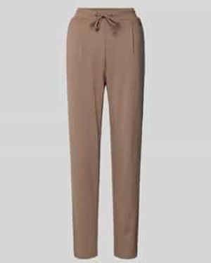 Fransa Stoffen Broek Met Elastische Band - Naturel