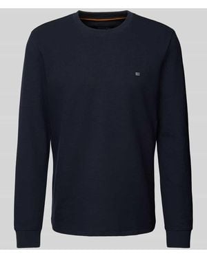 Christian Berg Men Longsleeve Mit Label-Stitching - Blau