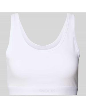 Snocks Bustier mit elastischem Bund und Label-Detail - Weiß